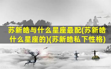 苏新皓与什么星座最配(苏新皓什么星座的)(苏新皓私下性格)