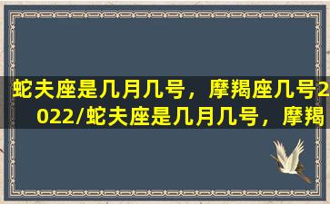 蛇夫座是几月几号，摩羯座几号2022/蛇夫座是几月几号，摩羯座几号2022-我的网站