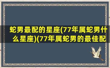 蛇男最配的星座(77年属蛇男什么星座)(77年属蛇男的最佳配偶)