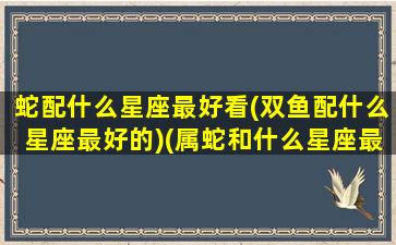 蛇配什么星座最好看(双鱼配什么星座最好的)(属蛇和什么星座最不配)