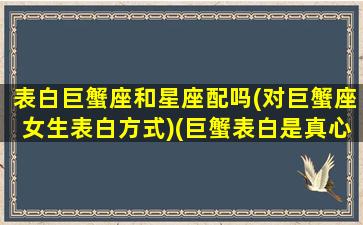 表白巨蟹座和星座配吗(对巨蟹座女生表白方式)(巨蟹表白是真心的)