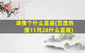 请搜个什么星座(百度热搜11月28什么星座)