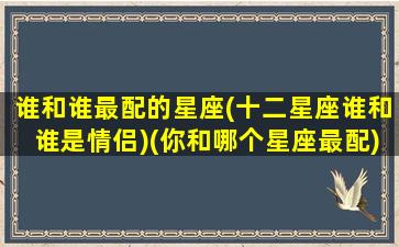 谁和谁最配的星座(十二星座谁和谁是情侣)(你和哪个星座最配)