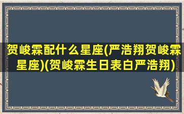 贺峻霖配什么星座(严浩翔贺峻霖星座)(贺峻霖生日表白严浩翔)