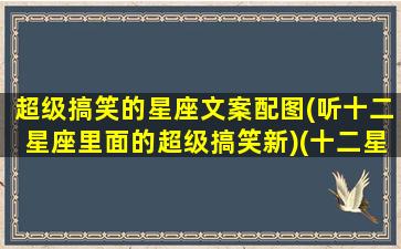 超级搞笑的星座文案配图(听十二星座里面的超级搞笑新)(十二星座搞笑短片)