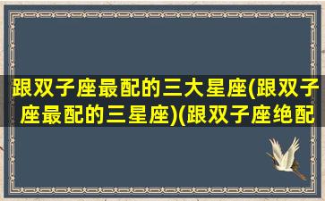 跟双子座最配的三大星座(跟双子座最配的三星座)(跟双子座绝配的星座)