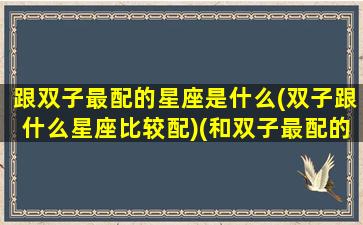 跟双子最配的星座是什么(双子跟什么星座比较配)(和双子最配的三个星座)