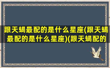 跟天蝎最配的是什么星座(跟天蝎最配的是什么星座)(跟天蝎配的星座是哪个)