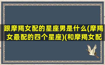 跟摩羯女配的星座男是什么(摩羯女最配的四个星座)(和摩羯女配的星座配对)