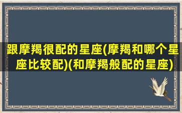 跟摩羯很配的星座(摩羯和哪个星座比较配)(和摩羯般配的星座)