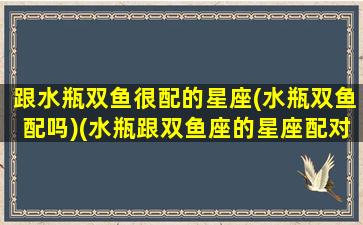 跟水瓶双鱼很配的星座(水瓶双鱼配吗)(水瓶跟双鱼座的星座配对)