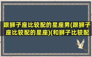 跟狮子座比较配的星座男(跟狮子座比较配的星座)(和狮子比较配的星座)