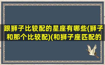 跟狮子比较配的星座有哪些(狮子和那个比较配)(和狮子座匹配的星座有哪些)