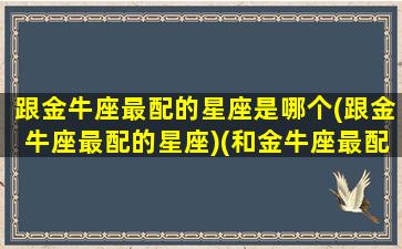 跟金牛座最配的星座是哪个(跟金牛座最配的星座)(和金牛座最配的星座排行)