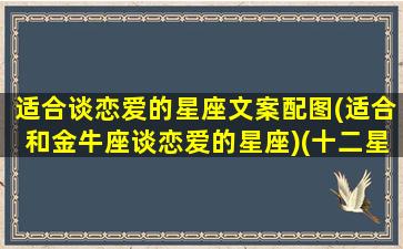 适合谈恋爱的星座文案配图(适合和金牛座谈恋爱的星座)(十二星座恋爱关系公式金牛座)