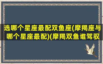 选哪个星座最配双鱼座(摩羯座与哪个星座最配)(摩羯双鱼谁驾驭谁)