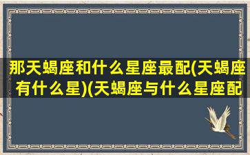 那天蝎座和什么星座最配(天蝎座有什么星)(天蝎座与什么星座配对最好)