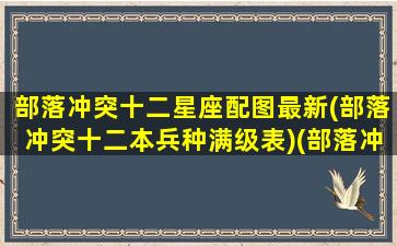 部落冲突十二星座配图最新(部落冲突十二本兵种满级表)(部落冲突十二本几颗星)