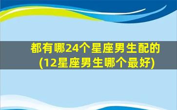 都有哪24个星座男生配的(12星座男生哪个最好)