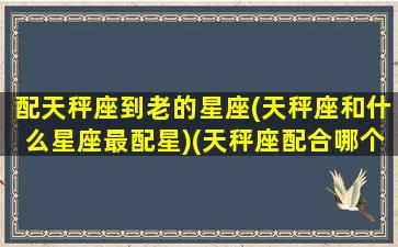 配天秤座到老的星座(天秤座和什么星座最配星)(天秤座配合哪个星座)