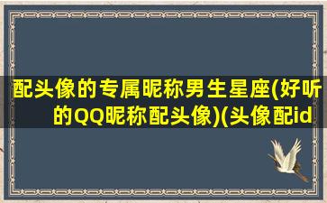 配头像的专属昵称男生星座(好听的QQ昵称配头像)(头像配id)