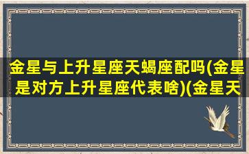 金星与上升星座天蝎座配吗(金星是对方上升星座代表啥)(金星天蝎和上升天蝎)