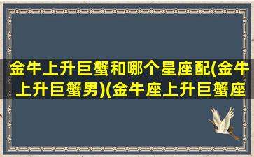 金牛上升巨蟹和哪个星座配(金牛上升巨蟹男)(金牛座上升巨蟹座)