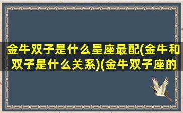 金牛双子是什么星座最配(金牛和双子是什么关系)(金牛双子座的两个人般配吗)