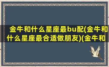 金牛和什么星座最bu配(金牛和什么星座最合适做朋友)(金牛和什么星座最合得来)