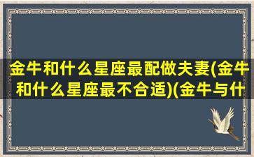 金牛和什么星座最配做夫妻(金牛和什么星座最不合适)(金牛与什么星座合适)