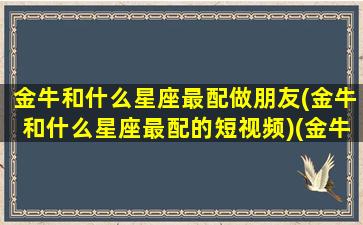 金牛和什么星座最配做朋友(金牛和什么星座最配的短视频)(金牛和什么星座最搭)