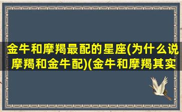 金牛和摩羯最配的星座(为什么说摩羯和金牛配)(金牛和摩羯其实绝配)