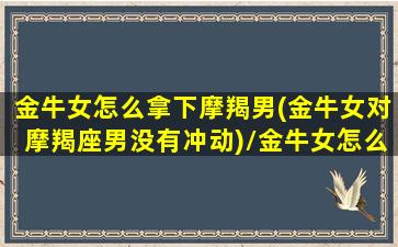 金牛女怎么拿下摩羯男(金牛女对摩羯座男没有冲动)/金牛女怎么拿下摩羯男(金牛女对摩羯座男没有冲动)-我的网站