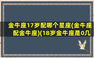 金牛座17岁配哪个星座(金牛座配金牛座)(18岁金牛座是0几年的几月)