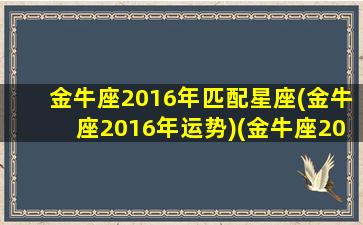 金牛座2016年匹配星座(金牛座2016年运势)(金牛座2017)