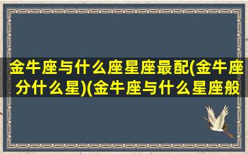 金牛座与什么座星座最配(金牛座分什么星)(金牛座与什么星座般配)