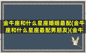 金牛座和什么星座婚姻最配(金牛座和什么星座最配男朋友)(金牛座和哪个星座最适合结婚)