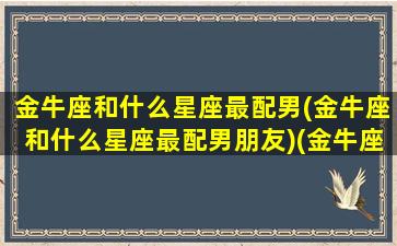 金牛座和什么星座最配男(金牛座和什么星座最配男朋友)(金牛座和什么星座最般配呢)