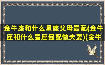 金牛座和什么星座父母最配(金牛座和什么星座最配做夫妻)(金牛座和什么星座最搭配恋爱关系)