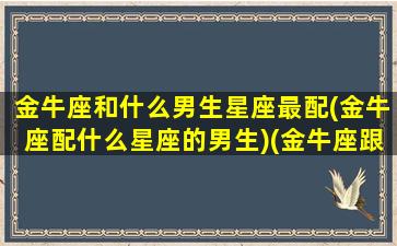 金牛座和什么男生星座最配(金牛座配什么星座的男生)(金牛座跟什么星座比较合适)