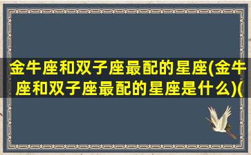 金牛座和双子座最配的星座(金牛座和双子座最配的星座是什么)(金牛座与双子座的配对指数)