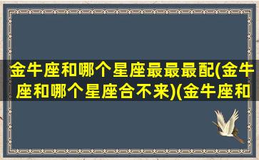 金牛座和哪个星座最最最配(金牛座和哪个星座合不来)(金牛座和哪个星座比较般配)