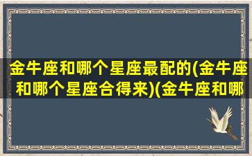 金牛座和哪个星座最配的(金牛座和哪个星座合得来)(金牛座和哪个星座比较合适)