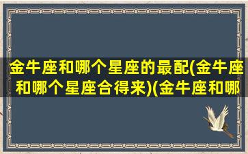 金牛座和哪个星座的最配(金牛座和哪个星座合得来)(金牛座和哪个星座比较合适)