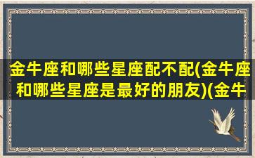 金牛座和哪些星座配不配(金牛座和哪些星座是最好的朋友)(金牛座和哪些星座匹配)