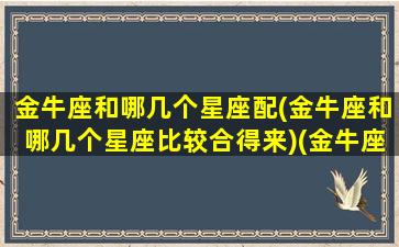 金牛座和哪几个星座配(金牛座和哪几个星座比较合得来)(金牛座跟哪些星座合得来)