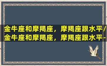 金牛座和摩羯座，摩羯座跟水平/金牛座和摩羯座，摩羯座跟水平-我的网站