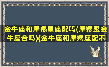 金牛座和摩羯星座配吗(摩羯跟金牛座合吗)(金牛座和摩羯座配不配做情侣)