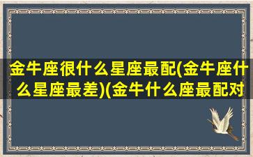 金牛座很什么星座最配(金牛座什么星座最差)(金牛什么座最配对指数)