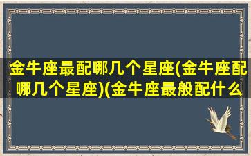 金牛座最配哪几个星座(金牛座配哪几个星座)(金牛座最般配什么星座)
